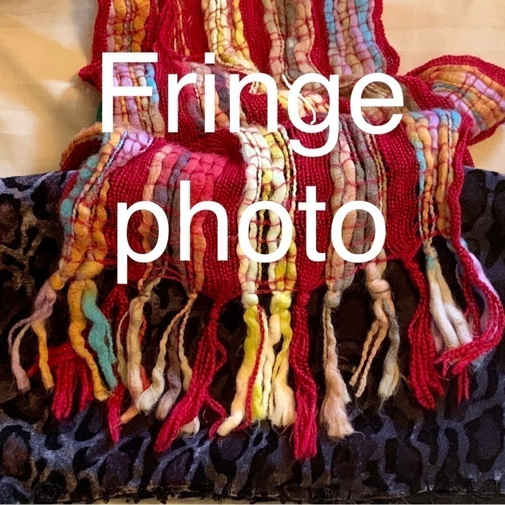 🧣 Fun & Colorful Boho Scarf, Red-Blue-Yellow, Used 🕶 - Picture 3 of 5